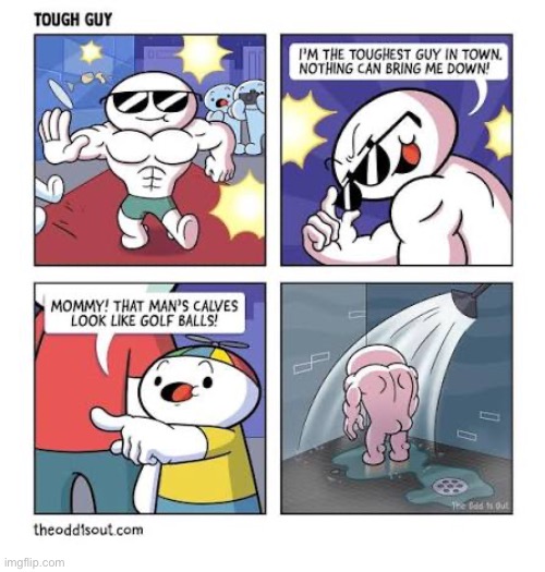 The Odd 1s Out | image tagged in comics,the odd 1s out,tough guy,you cant bring me down,kid,golf balls | made w/ Imgflip meme maker