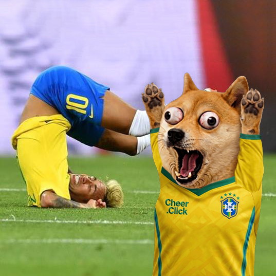 High Quality Neymar Dramatic Flop & Shocked Dog Blank Meme Template
