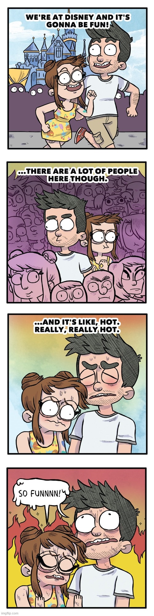image tagged in disney,disneyland,crowded,heat wave,fun,oof | made w/ Imgflip meme maker