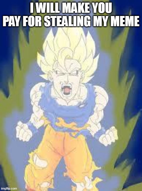 son goku | i will make you pay for stealing my meme | image tagged in son goku | made w/ Imgflip meme maker