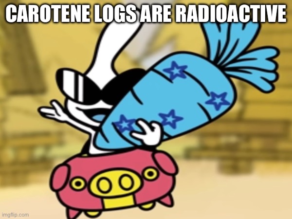 One my favorite lines in Warioware Gold | Carotene logs are radioactive | image tagged in warioware,wario,gaming,meme,oh wow are you actually reading these tags | made w/ Imgflip meme maker