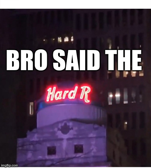 bro said the | image tagged in hard r | made w/ Imgflip meme maker