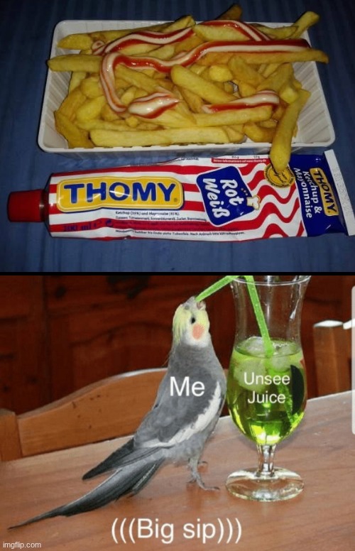 Fries with toothpaste with a tiny bit of ketchup Nah | image tagged in unsee juice,french fries,toothpaste,ketchup,weird,crazy | made w/ Imgflip meme maker