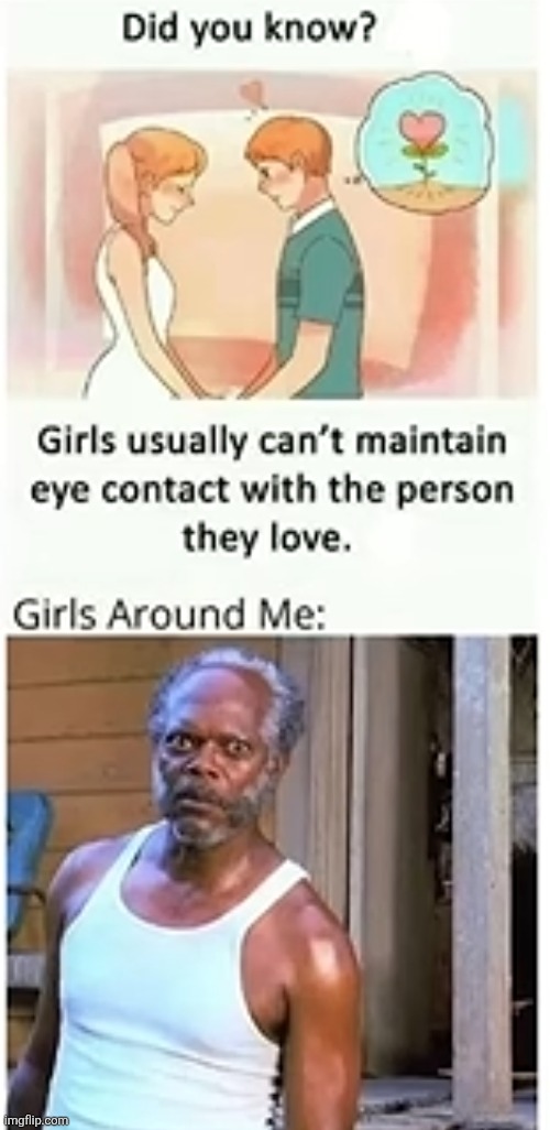 image tagged in girls,eye contact,love,staring,sad,memes | made w/ Imgflip meme maker