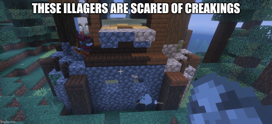 Illagers | These illagers are scared of creakings | image tagged in illagers | made w/ Imgflip meme maker