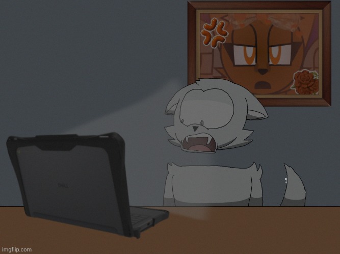 Glacius looking at the computer | image tagged in glacius looking at the computer | made w/ Imgflip meme maker