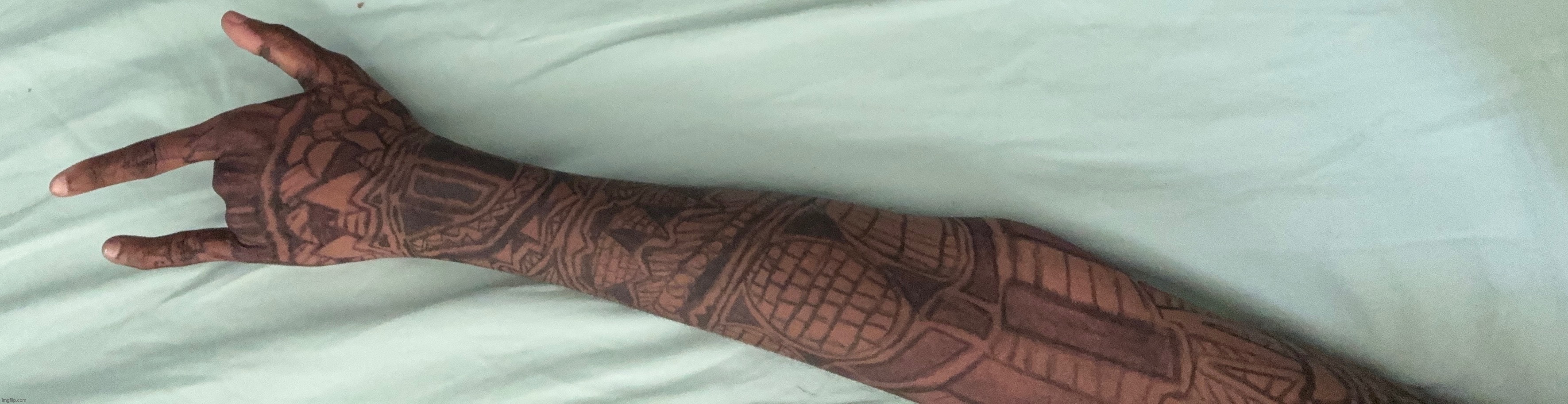 gave myself a sleeve tattoo using pen | image tagged in drawing,stuff | made w/ Imgflip meme maker