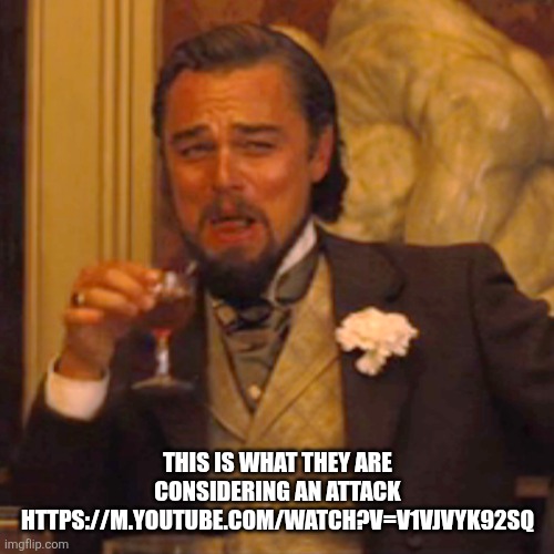 Laughing Leo Meme | This is what they are considering an attack https://m.youtube.com/watch?v=v1VJVYK92sQ | image tagged in memes,laughing leo | made w/ Imgflip meme maker