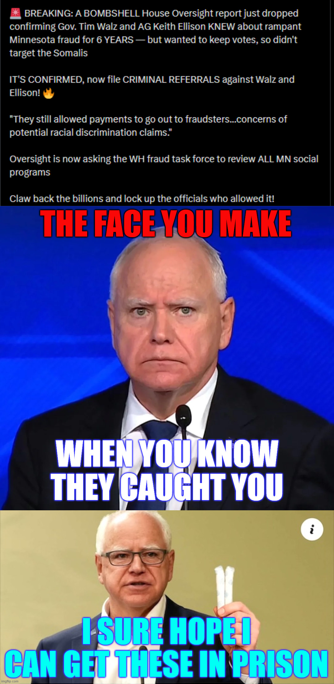 Busted | The face you make; when you know they caught you; I sure hope I can get these in prison | image tagged in mn dems,allowed fraud to happen | made w/ Imgflip meme maker