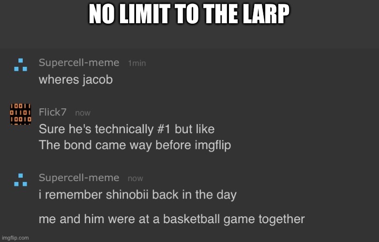 no limit to the larp | image tagged in img_5425 jpeg | made w/ Imgflip meme maker