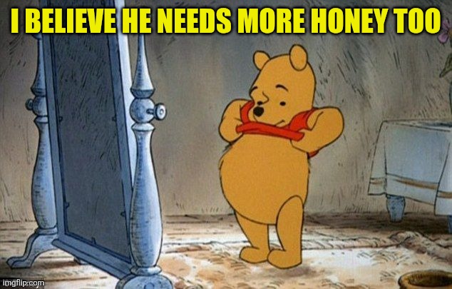 I believe he needs more honey too | image tagged in winnie the pooh | made w/ Imgflip meme maker