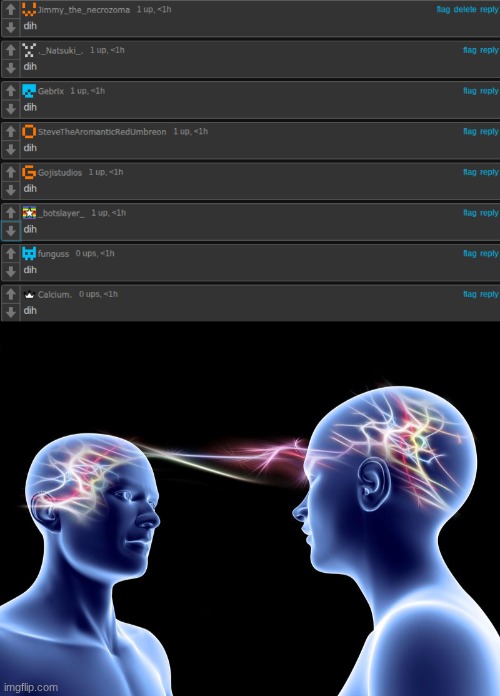 w chat | image tagged in telepathy | made w/ Imgflip meme maker