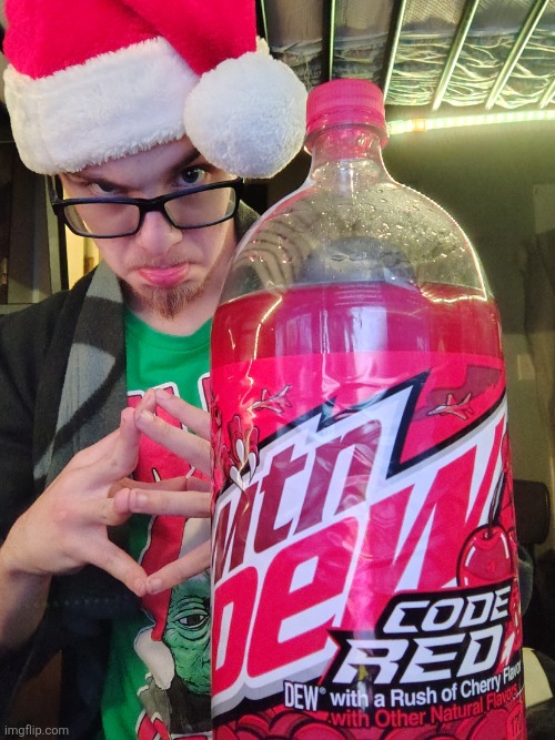 Postal man with a big bottle of code Red | image tagged in postal man with a big bottle of code red | made w/ Imgflip meme maker