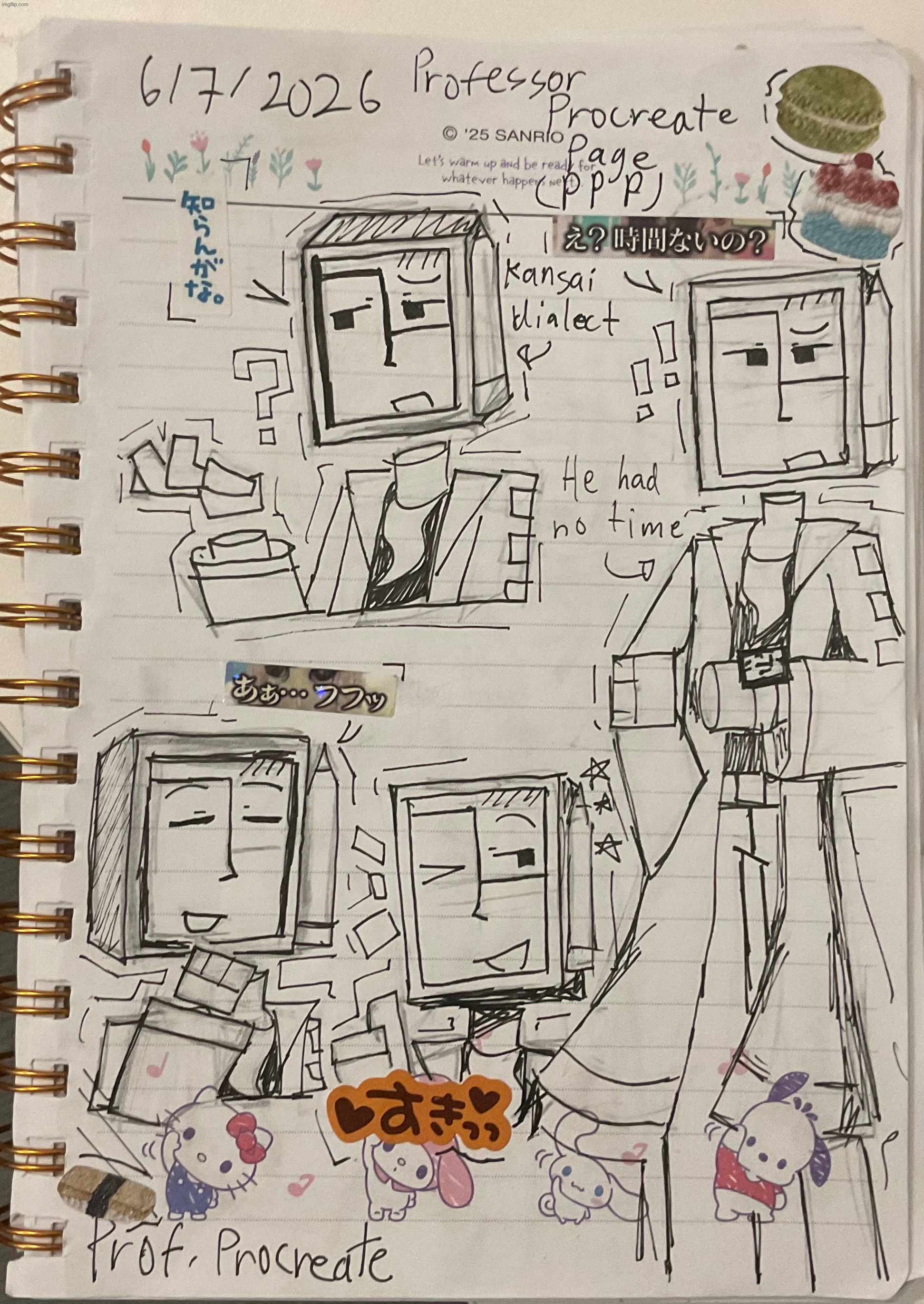 More trad art of the Prof (also it’s mainly Japanese but handwritten notes are in English) | image tagged in professor procreate,trad | made w/ Imgflip meme maker
