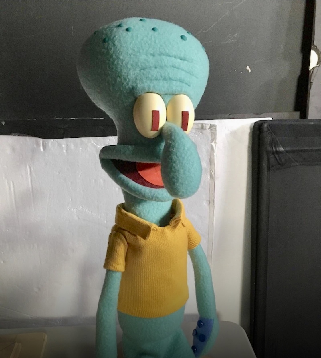 Smiling squidward stuffed animal (cursed) Blank Meme Template
