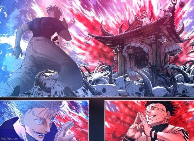 gojo vs sukuna | image tagged in gojo vs sukuna | made w/ Imgflip meme maker
