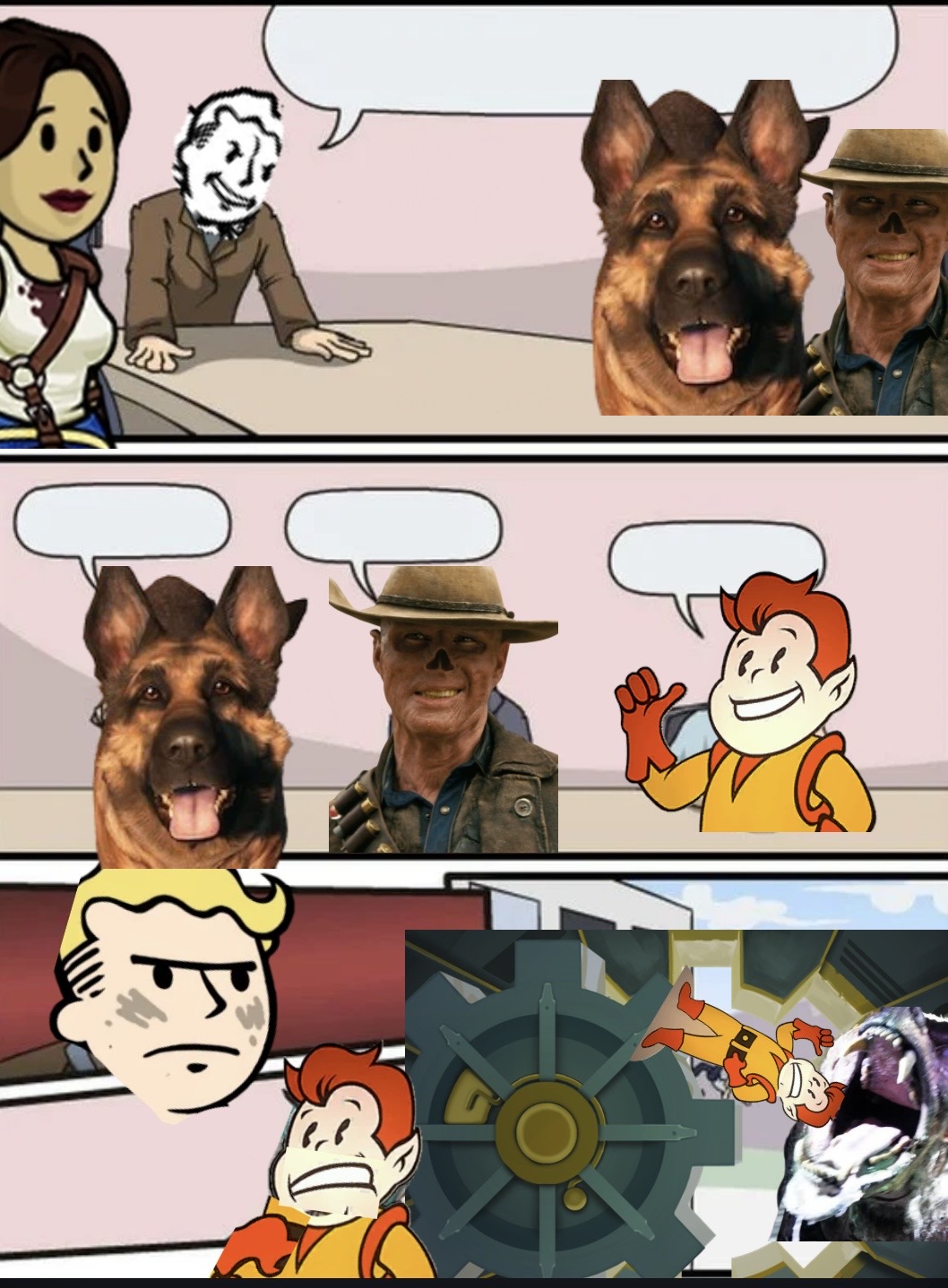 Boardroom meeting suggestion fallout version Blank Meme Template