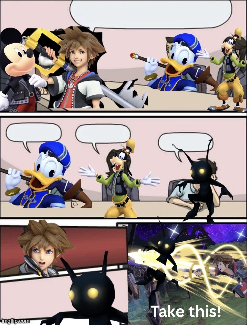 Boardroom meeting suggestion Kingdom hearts version | image tagged in boardroom meeting suggestion kingdom hearts version | made w/ Imgflip meme maker