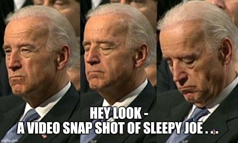 Hey look -
A video snap shot of Sleepy Joe . . . | image tagged in joe biden sleeping | made w/ Imgflip meme maker