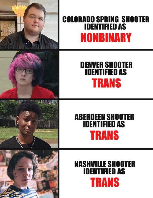 image tagged in trans shooter | made w/ Imgflip meme maker