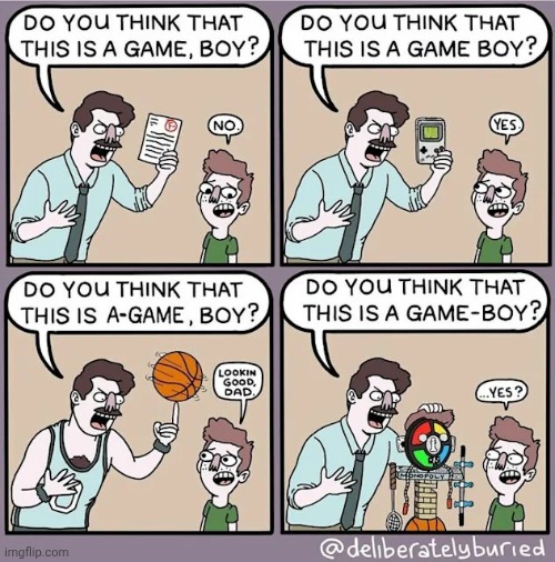 A Game Boy | image tagged in game boy,comics,comics/cartoons,game,boy,games | made w/ Imgflip meme maker