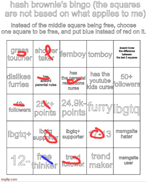 why not | image tagged in hash brownie's bingo,remix | made w/ Imgflip meme maker