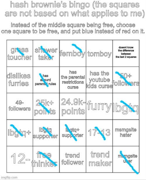 hash brownie's bingo | image tagged in hash brownie's bingo | made w/ Imgflip meme maker