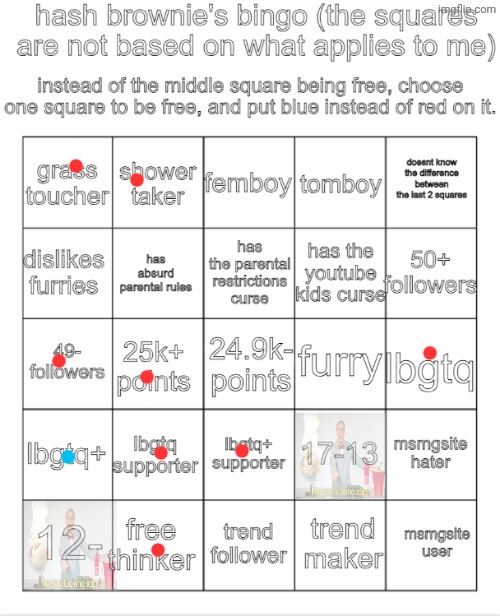 hash brownie's bingo | image tagged in hash brownie's bingo | made w/ Imgflip meme maker
