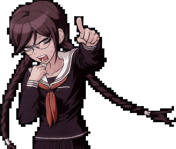 Toko Fukawa pointing Blank Meme Template
