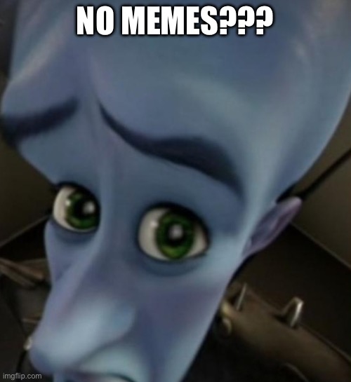 Megamind no bitches | No memes??? | image tagged in megamind no bitches | made w/ Imgflip meme maker