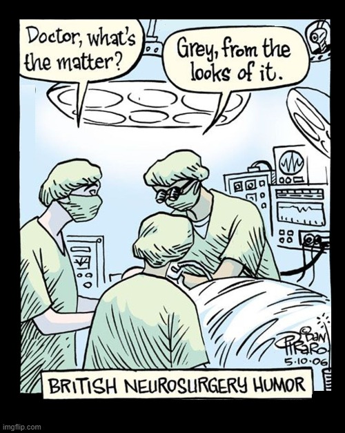 The Clever Neurosurgeon | image tagged in vince vance,cartoons,doctor,brain surgery,grey matter,bizarro | made w/ Imgflip meme maker