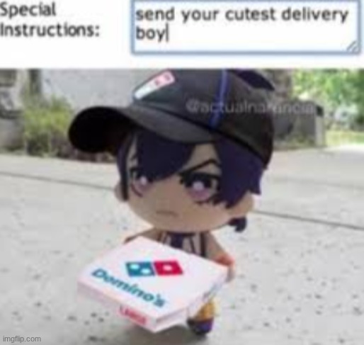narancia is now a delivery boy at dominos | image tagged in narancia delivery boy,jojo's bizarre adventure,send in delivery boy | made w/ Imgflip meme maker