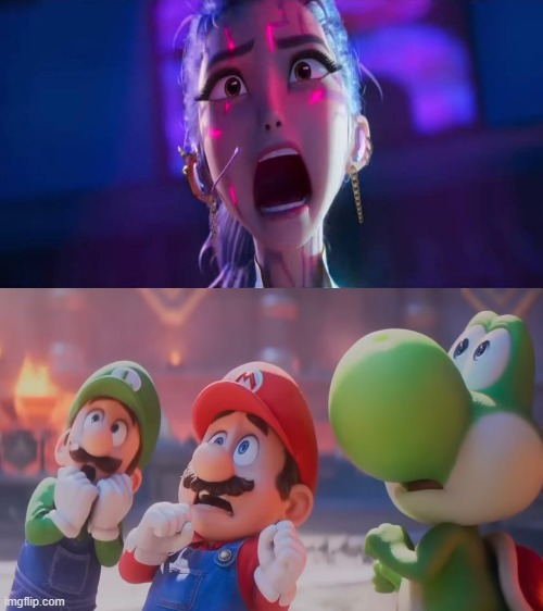 mario luigi and yoshi reacts to rumi's rage | image tagged in who reacts to rumi's rage,super mario bros,crossover memes,video games,it's a trap,nintendo | made w/ Imgflip meme maker