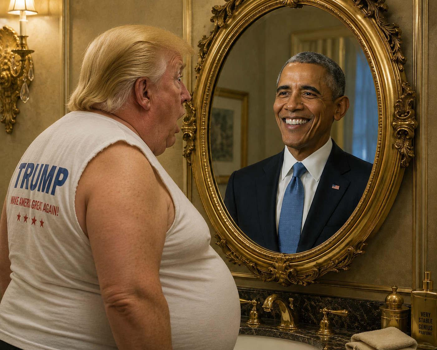 Trump hallucinates Obama everywhere. He knows Obama was better. Blank Meme Template