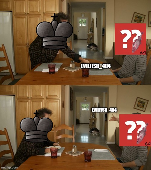 POV: Blunderfish 64 after yeeting Evilfish_404 after Virus A and Virus B | evilfish_404; evilfish_404 | image tagged in plate toss | made w/ Imgflip meme maker