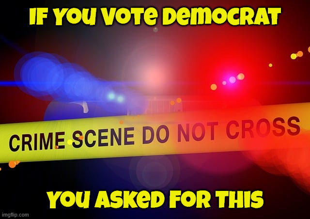 You get what you voted for | If You Vote Democrat; You Asked For This | image tagged in vote democrat,more crime | made w/ Imgflip meme maker