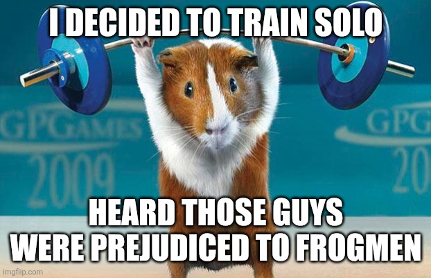 Funny exercise  | I decided to train solo Heard those guys were prejudiced to frogmen | image tagged in funny exercise | made w/ Imgflip meme maker