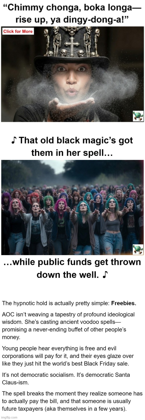 What is really behind AOC’s hypnotic hold over young socialists? | image tagged in maga,conservative,aoc | made w/ Imgflip meme maker