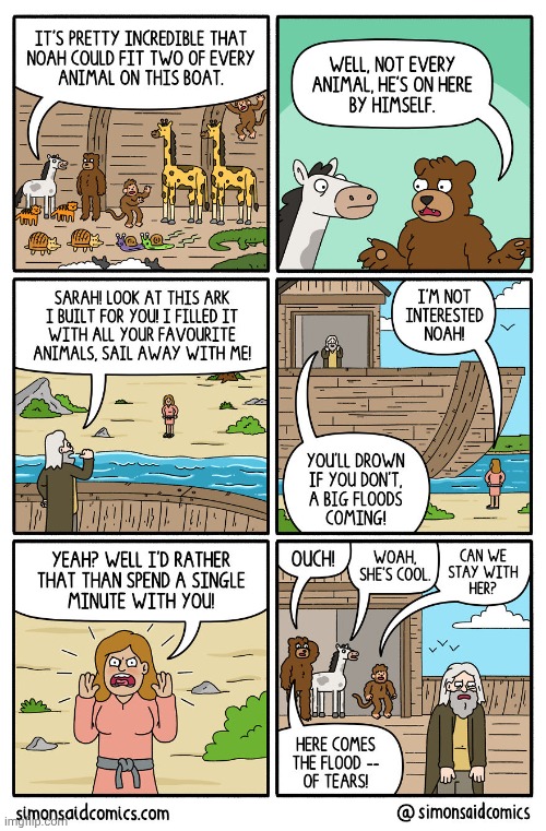 Noah | image tagged in noah,boat,animal,animals,comics,comics/cartoons | made w/ Imgflip meme maker
