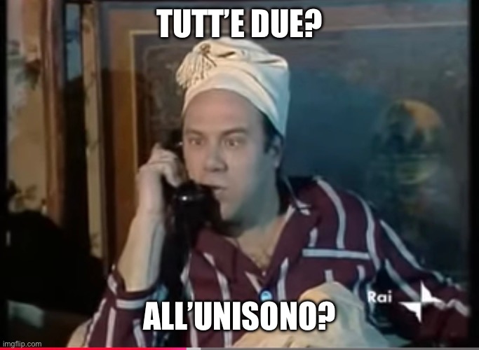 TUTT’E DUE? ALL’UNISONO? | made w/ Imgflip meme maker