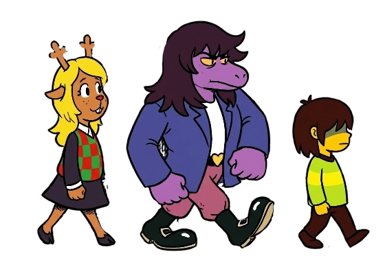 Noelle Holiday, Susie & Kris Dreemurr Blank Meme Template