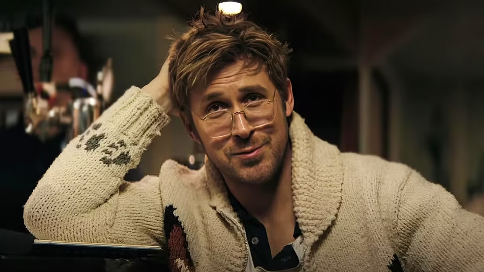 Ryan Gosling in Cardigan stare Blank Meme Template