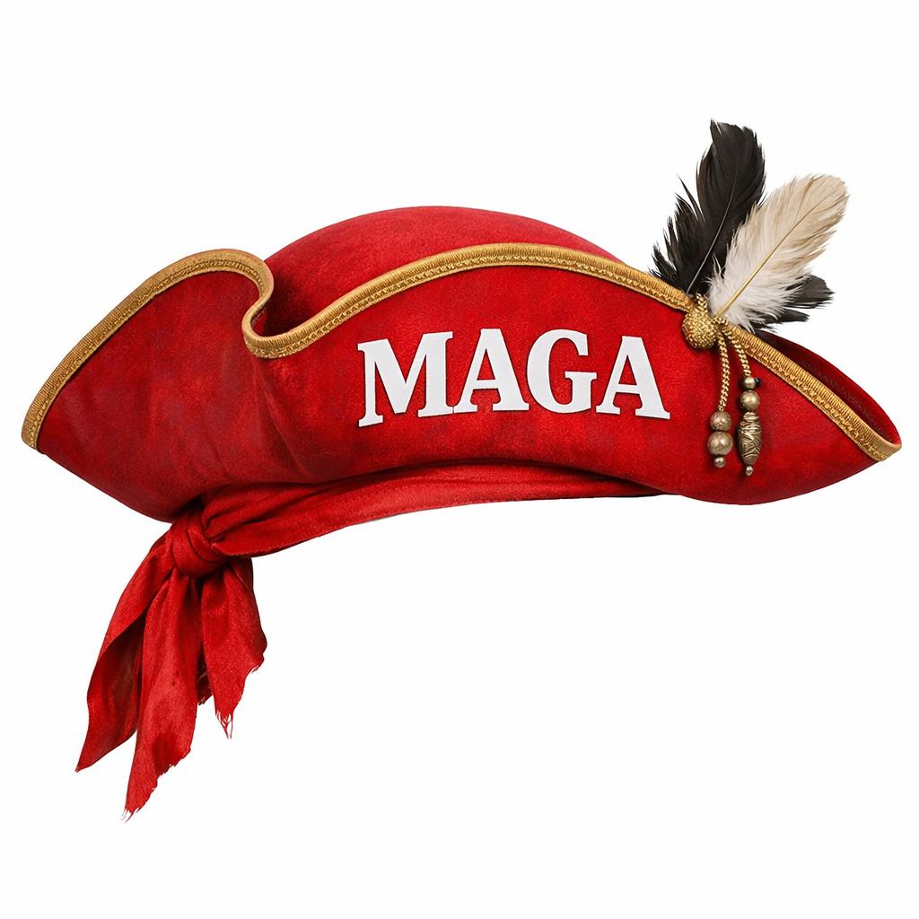 Red pirate hat with MAGA on it Blank Meme Template