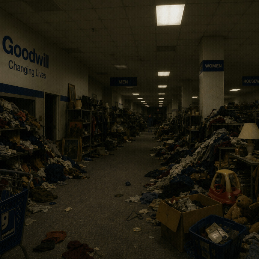 Goodwill Backrooms Blank Meme Template