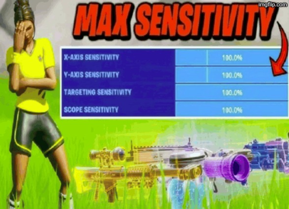 Max Sensitivity fortnite | image tagged in max sensitivity fortnite | made w/ Imgflip meme maker