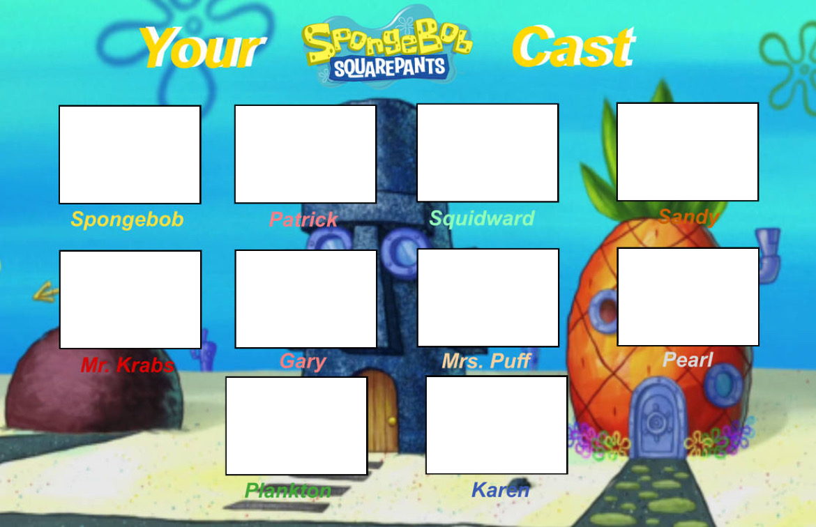 Your SpongeBob SquarePants Cast Meme Blank Meme Template