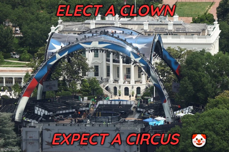 Elect a clown | Elect a clown; Expect a circus; 🤡 | image tagged in trump,gop,maga,nazis,fascists,clowns | made w/ Imgflip meme maker