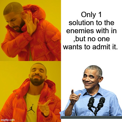 They will not stop until they are stopped | Only 1 solution to the enemies with in ,but no one wants to admit it. | image tagged in memes,drake hotline bling | made w/ Imgflip meme maker