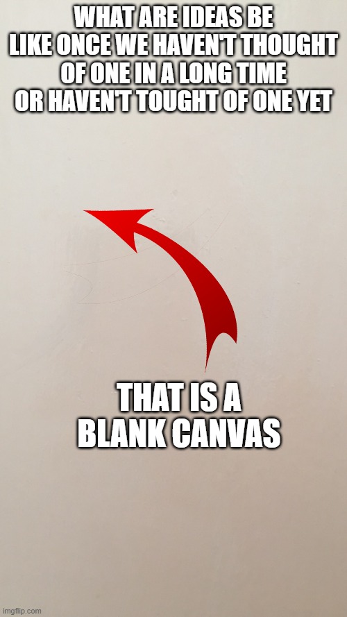 I Have Thought Of This Before | WHAT ARE IDEAS BE LIKE ONCE WE HAVEN'T THOUGHT OF ONE IN A LONG TIME OR HAVEN'T TOUGHT OF ONE YET; THAT IS A BLANK CANVAS | image tagged in blank canvas,true,facts,memes | made w/ Imgflip meme maker
