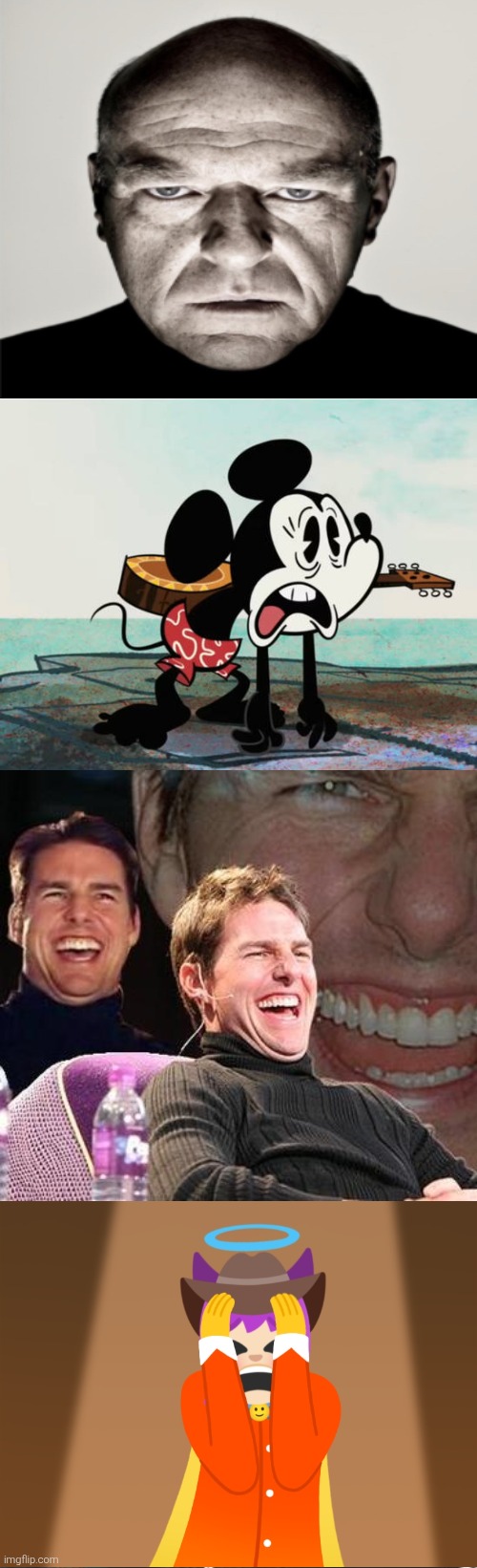 What is going on here?! | image tagged in dean norris,mickey mouse,tom cruise,emojini,the great emojini,shitpost | made w/ Imgflip meme maker